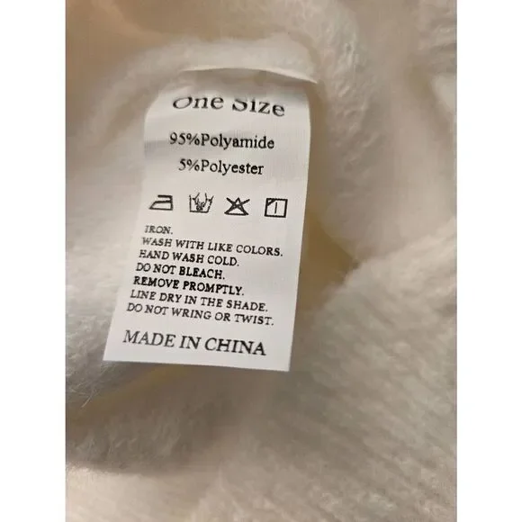 Women's One Size White Cardigan Sweater - Picture 6 of 6